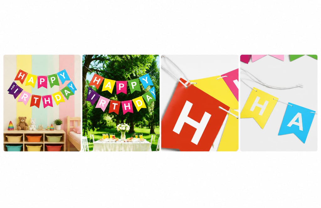 Letjolt Mint Blue Happy Birthday Banner Party Signs 13 Pcs | Supplies for Birthday Party Decorations Nursery Decor