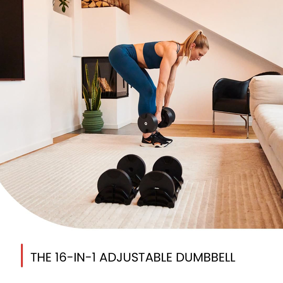 NUOBELL Adjustable Dumbbells 5-80 lbs: Replace 16 Sets, Ideal for Home Gym Weight Bench & Press
