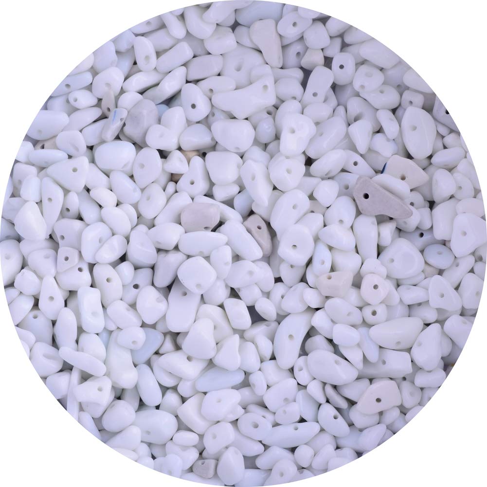 Chip Stone Beads Turquoise 5-8mm About 400 Pieces Irregular Gemstones Healing Crystal Loose Rocks Bead Hole Drilled DIY for Bracelet Jewelry Making Crafting (5-8mm, Turquoise)