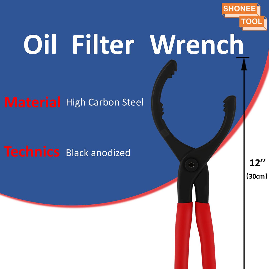 Oil Filter Wrench, 10" Small Adjustable Oil Filter Pliers, Multifunction Oil Filter Removal Tool, Ideal for Engine Filters, Conduit & Fittings