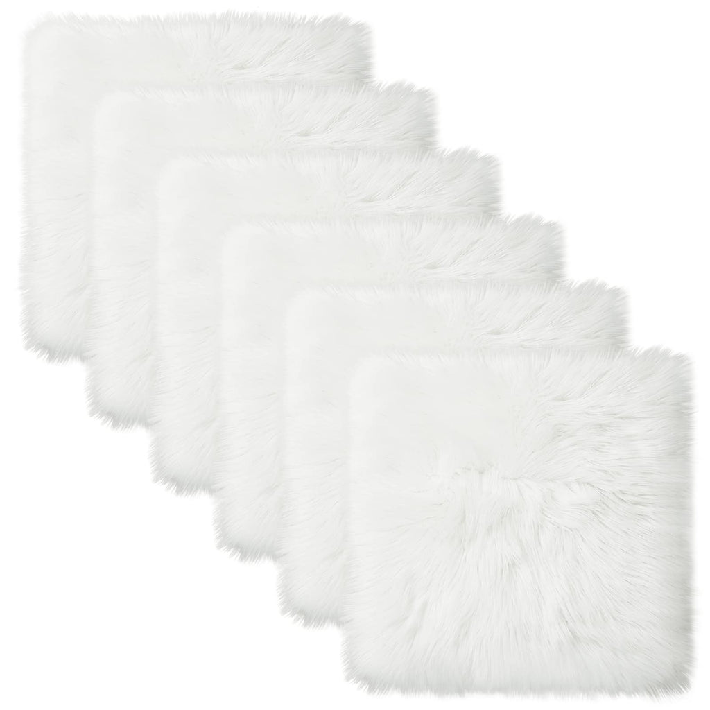 Softlife Black Faux Fur Sheepskin Chair Cover Seats Cushion Pad Super Soft Area Rugs for Living Bedroom Sofa Dorm (1.6ft x 1.6ft)