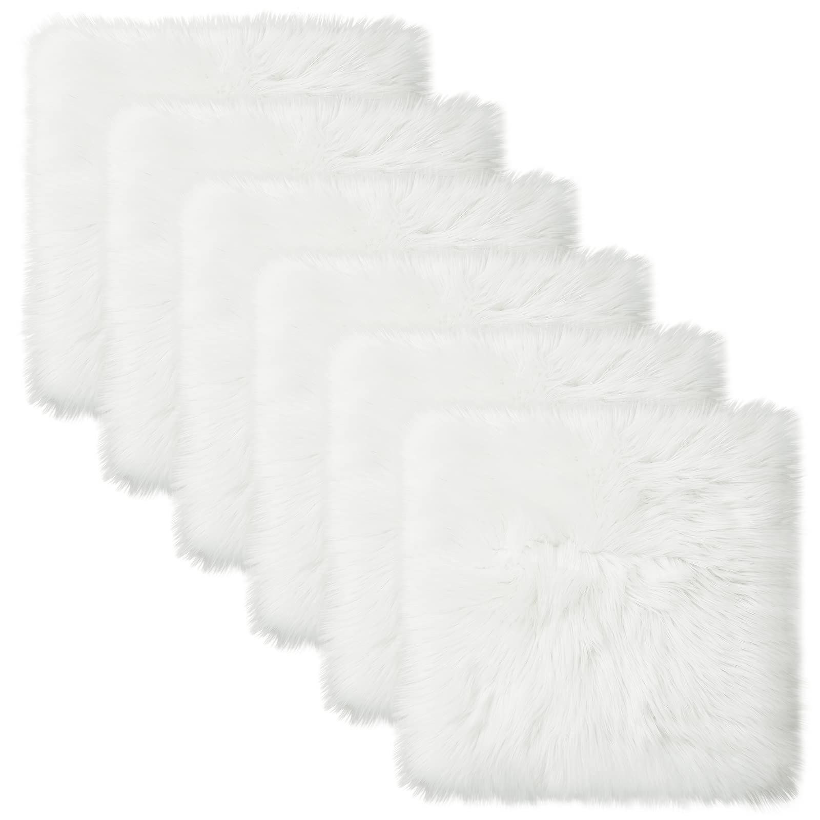 Softlife Black Faux Fur Sheepskin Chair Cover Seats Cushion Pad Super Soft Area Rugs for Living Bedroom Sofa Dorm (1.6ft x 1.6ft)