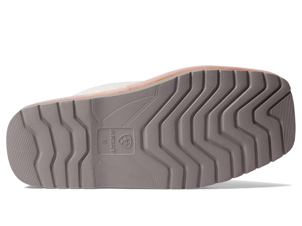 ARIAT Women's Jackie Square Toe Warm Soft Genuine Suede Leather Indoor Outdoor Slippers with Plush Collar