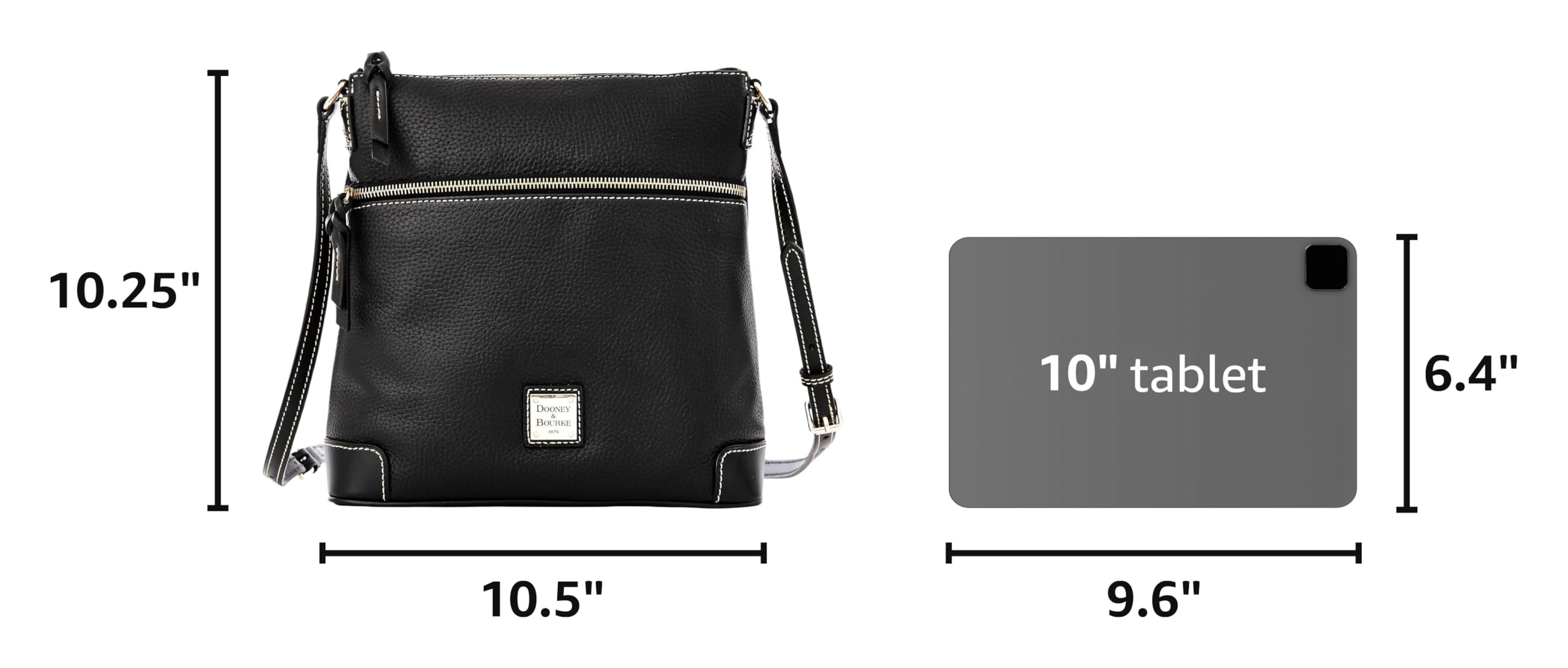 Dooney & Bourke Women's Crossbody in Pebble Grain Leather, Large Handbag with Adjustable Shoulder Strap