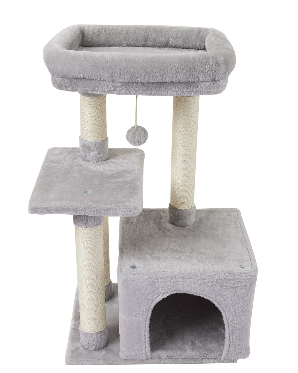 FISH&NAP Cute Cat Tree Kitten Cat Tower for Indoor Cat Condo Sisal Scratching Posts with Jump Platform Cat Furniture Activity Center Play House Beige