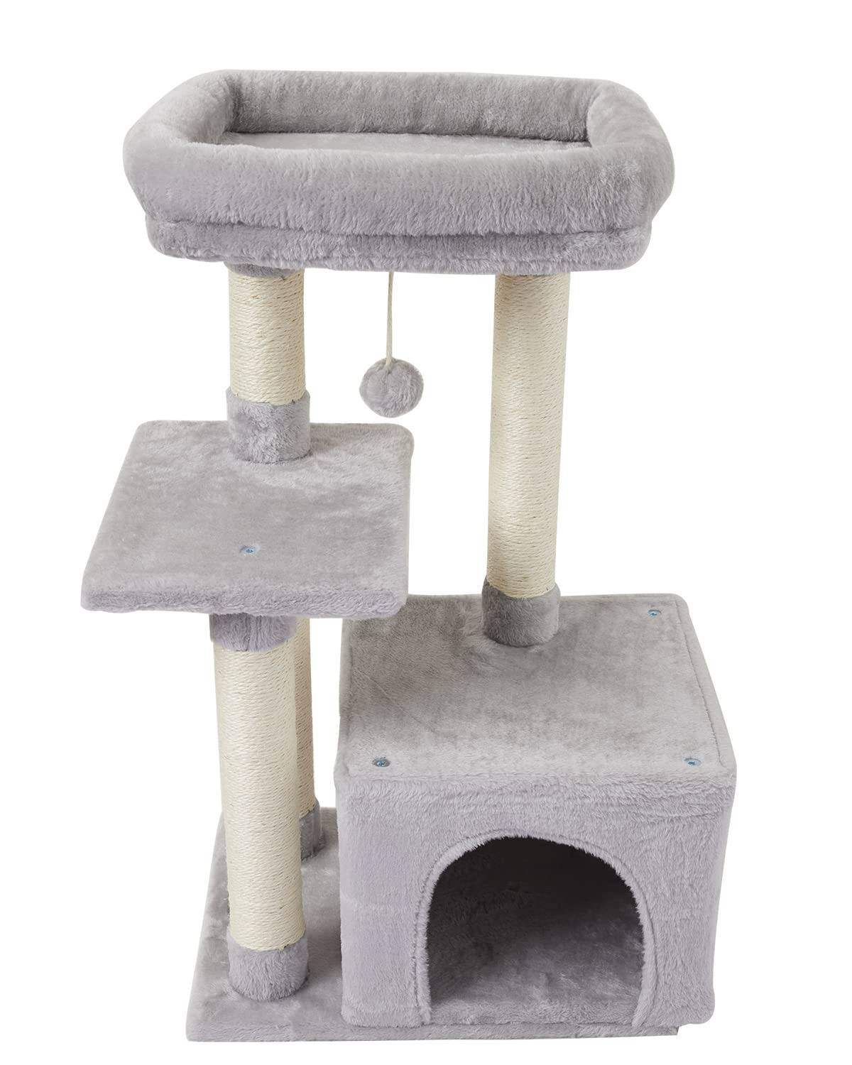 FISH&NAP Cute Cat Tree Kitten Cat Tower for Indoor Cat Condo Sisal Scratching Posts with Jump Platform Cat Furniture Activity Center Play House Beige