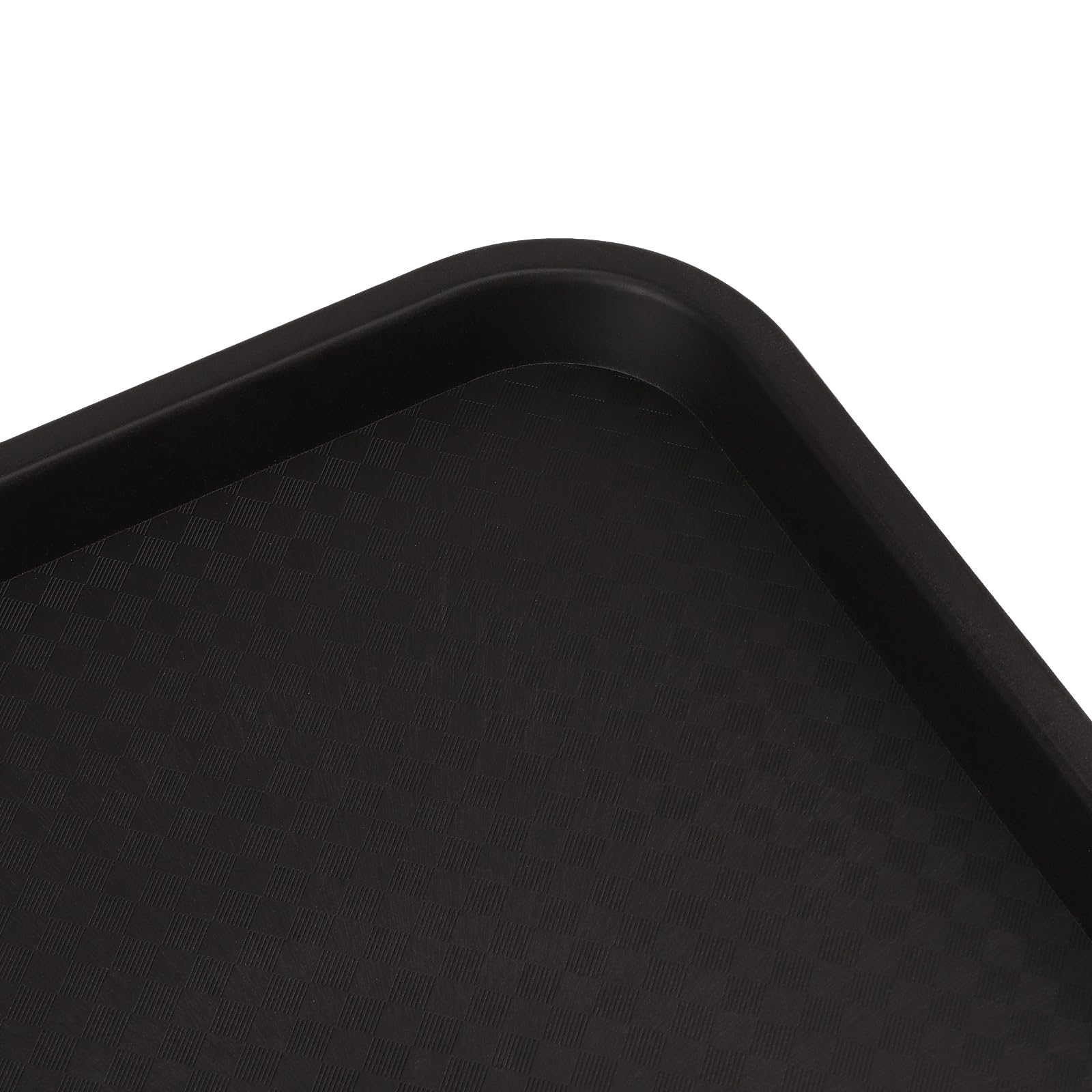 ZOENHOU 6 Pack 14 x 10 Inch Fast Food Tray, Rectangular Cafeteria Serving Trays, Plastic Trays for Food, Black