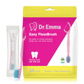 Dr. Emma Mini Brush Disposable Toothbrushes with Floss, Travel Mint Toothbrush for On-the-Go Use, 24 Packs Individually Wrapped Small Portable Toothbrush, Blue