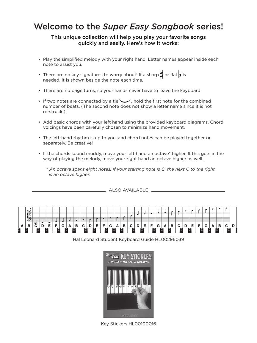 Disney Super Easy Songbook | Easy Piano Sheet Music for Beginners | 60 Classic Disney Songs with Lyrics and Chord Diagrams | Piano Music Book for Kids Students and Teachers | Fun Learning Gift
