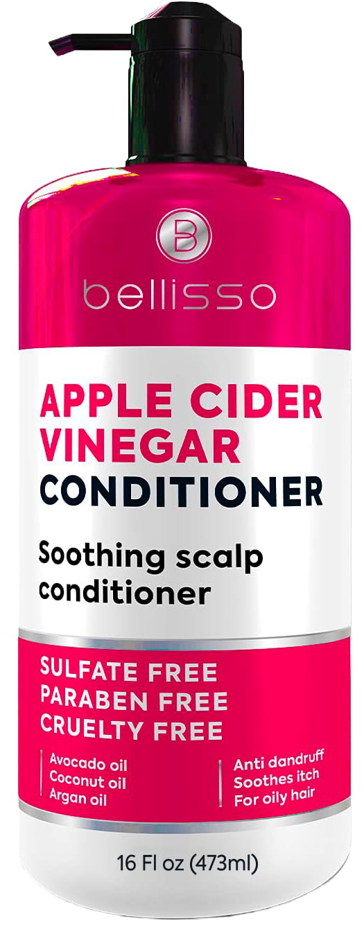 Apple Cider Vinegar Conditioner - Sulfate Paraben and Silicone Free - For Dry, Damaged and Oily Hair - Anti Dandruff Product for Fine Itchy Scalp Build Up - Cleansing Treatment for Women and Men
