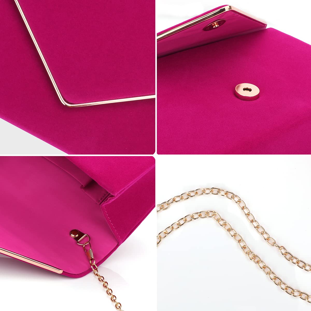 BBjinronjy Clutch Purse for Women Evening Bags Handbags for Wedding Party Cocktail Prom Faux Suede Crossbody Shoulder Bag