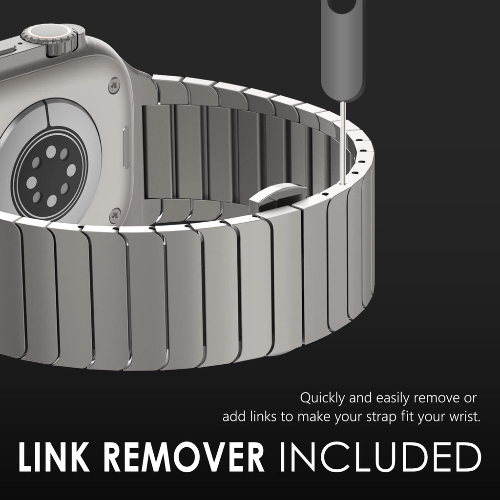 NewWays Titanium & Stainless Steel Link Bracelet for Apple Watch Band Ultra 3 2 1 Band 49mm Series11 10 46mm 42mm 45mm 44mm 41mm 40mm 38mm Series 3-11
