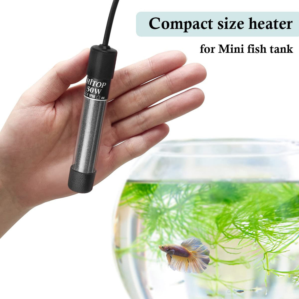 HITOP Compact Submersible Aquarium Heater -25W Digital Heater for Fish Tank Turtle Tank, for Saltwater and Fresh Water with Temperature Controller