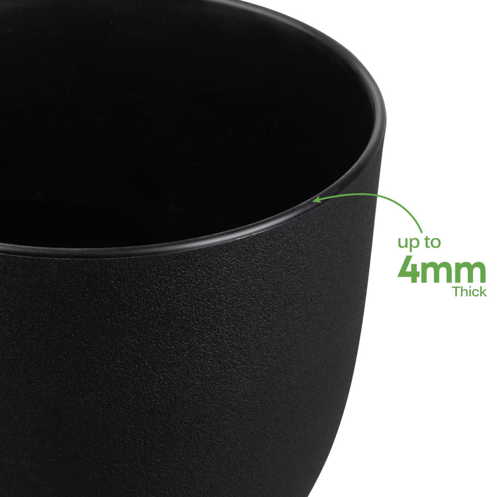 Ferlypote Plant Pots 8 Inch Set of 2, Flower Pots with Multi Mesh Drainage Holes, Planters for Indoor Outdoor Garden Plants and Flowers (Black)