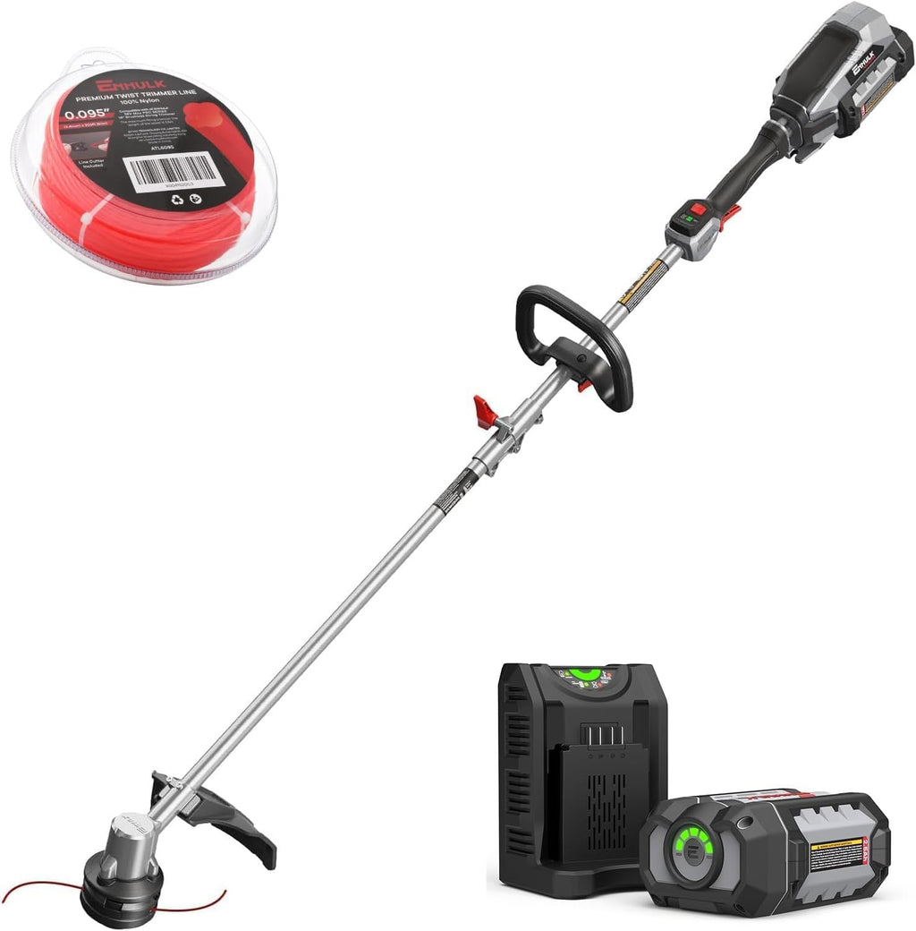 Enhulk 58V 16" Weed Wacker, Brushless with 3-Speed Setting, Weed Eater with Foldable Shaft, EZ-HMI LED Panel, 2.5Ah Battery & Charger Included