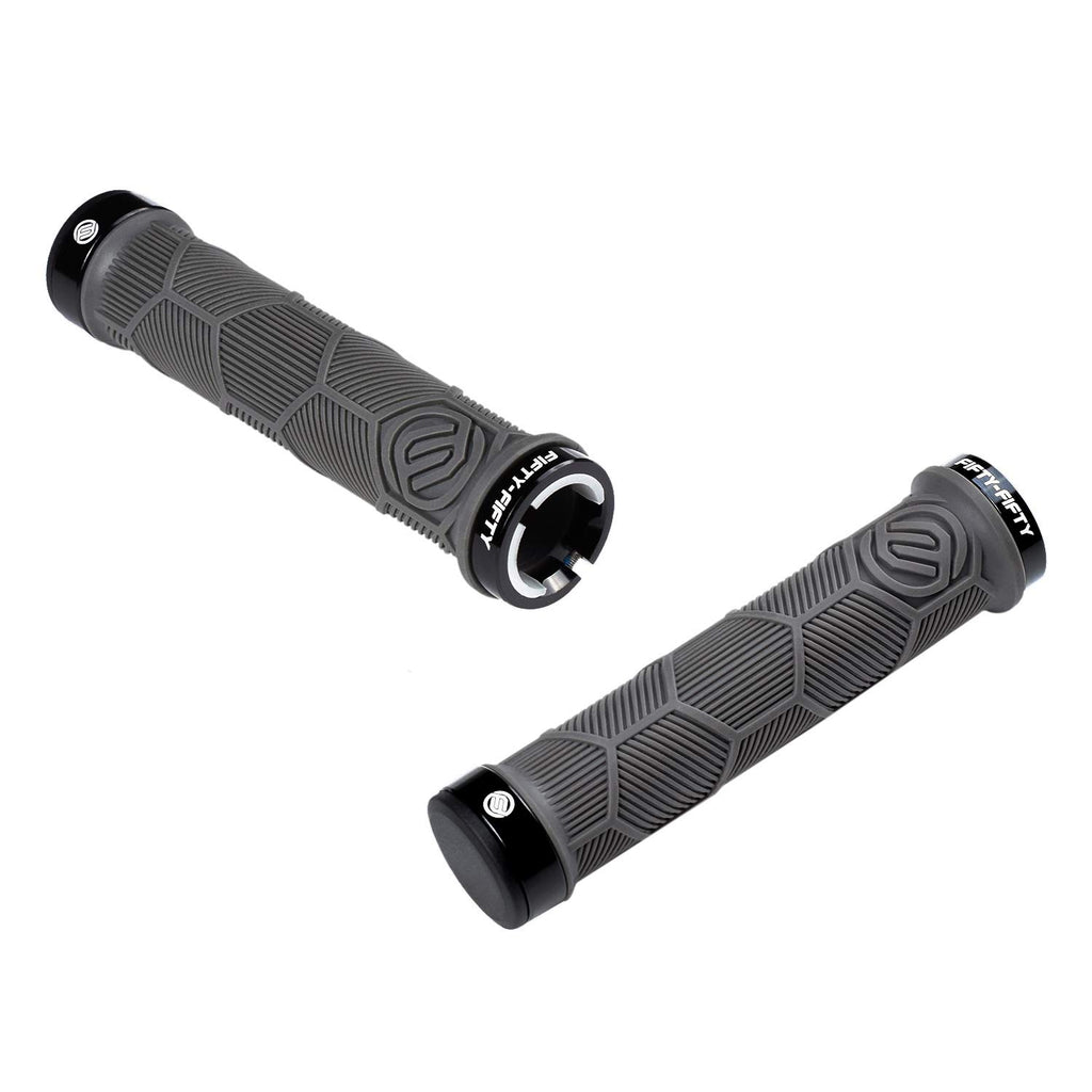 FIFTY-FIFTY Double Lock-On Mountain Bike Grips, Bicycle Handlebar Locking Grips, Non-Slip MTB Handle