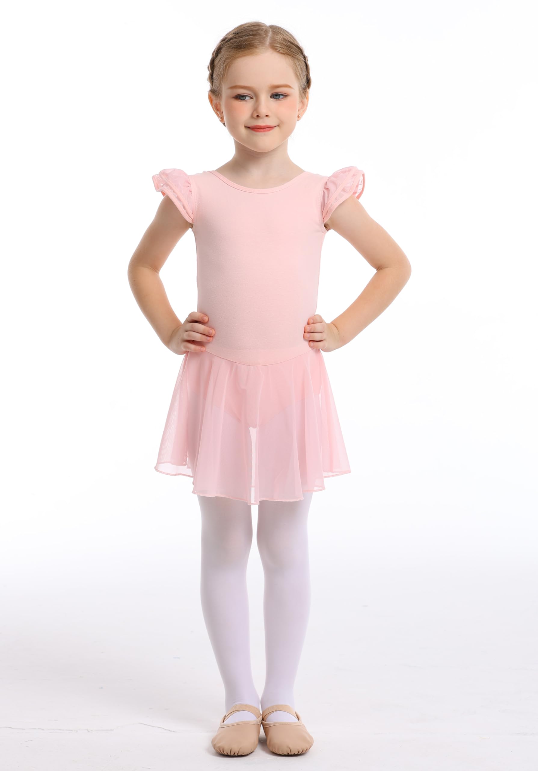 Mecceos Ballet Leotards for Girls Toddler Dance Leotards Short/Long Sleeve Skirt Ballerina Outfits