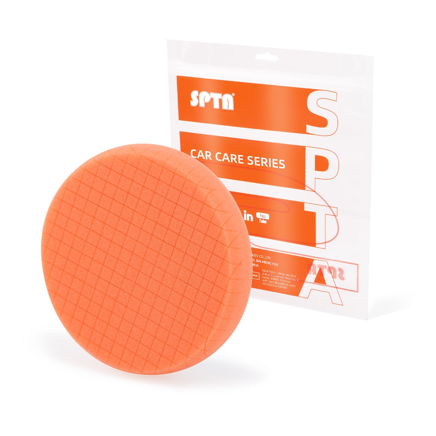 Blue T60 Moderate-Cut Foam Polishing Pads, SPTA 1Pc 3.5 Inch Face for 3 Inch 80mm Backing Plate Compound Buffing Sponge Pads for Car Buffer Polisher Compounding, Polishing and Waxing -FPTSS3G