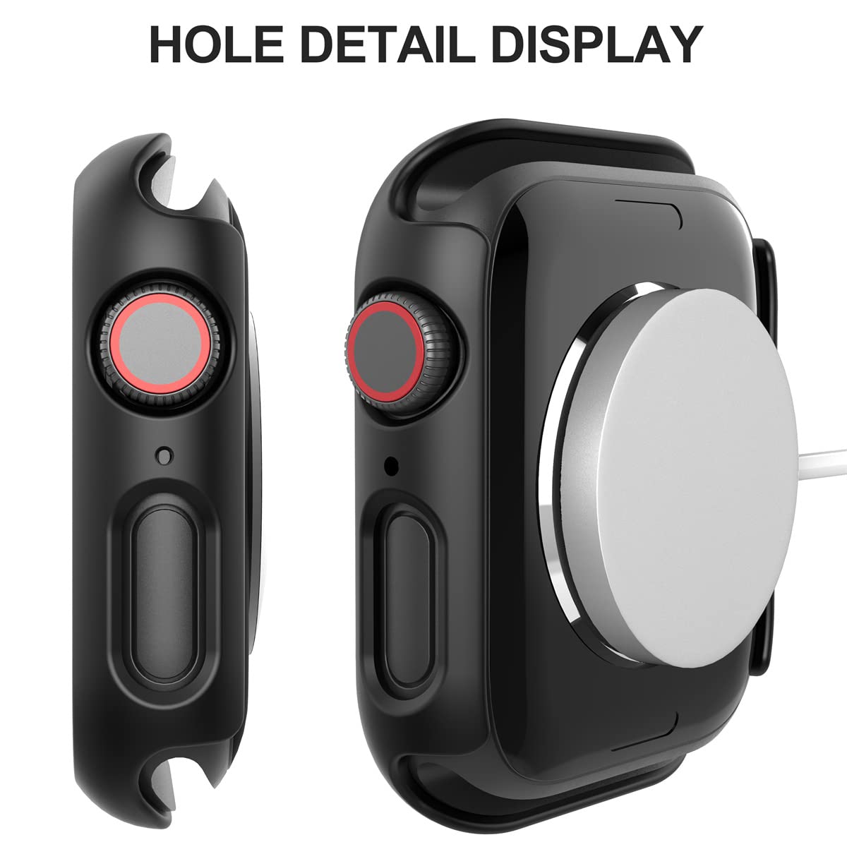 Diruite 2-Pack for Apple Watch Series 3/2/1 38mm Case, Ultra-Thin All-Around Tempered Glass Screen Protector Protection Cover for iWatch 38mm - Black