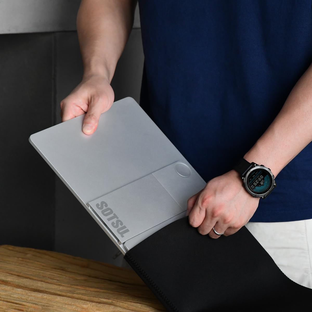SOTSU FlipAction Pro 16" Gen2 Premium Portable Monitor | Super Compact | Pivot Rotate | 2560x1600 DCI P3 | 120Hz | 400 Nits | Full Metal CNC | Perfect Match for Mac and Windows (Metallic Gray)