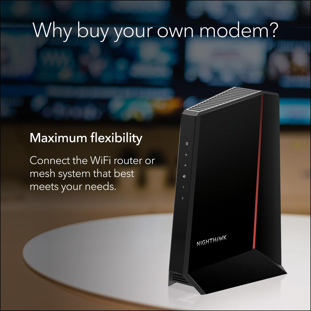 NETGEAR Nighthawk DOCSIS 3.1 Mid/high-Split Cable Modem (CM2500) – Approved for Today’s Faster Speeds & Compatible with All Providers Incl. Xfinity, Spectrum, Cox - for Plans up to 2Gbps