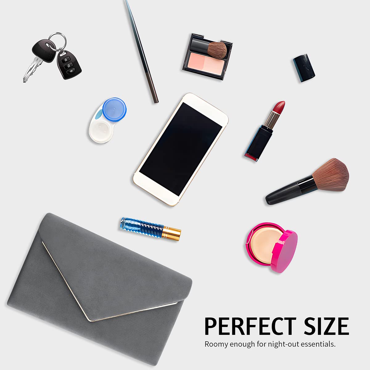 BBjinronjy Clutch Purse for Women Evening Bags Handbags for Wedding Party Cocktail Prom Faux Suede Crossbody Shoulder Bag