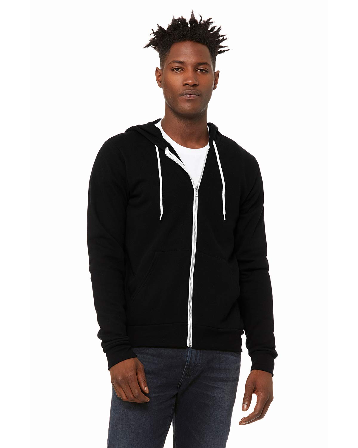 Bella & Canvas Men's 3739 Unisex Poly-Cotton Fleece Full-Zip Hoodie