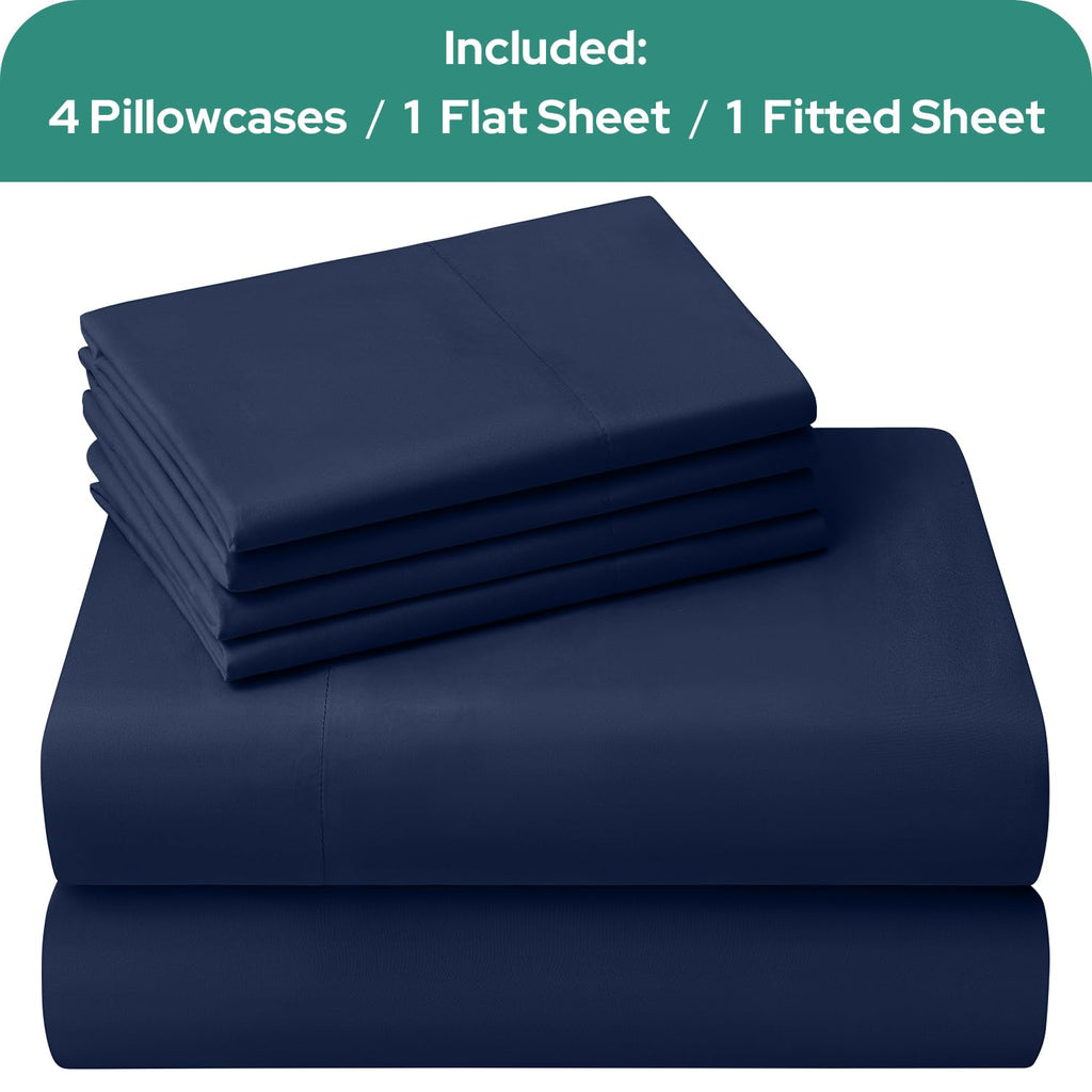 HOMEIDEAS Full Size Bed Sheets - 6 Piece Set (Aqua Blue) - Extra Soft Brushed Microfiber 1800 Bedding Sheets, Deep Pocket, Wrinkle & Fade Free
