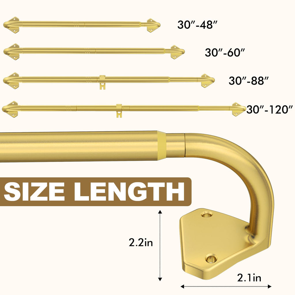 GXOACKJ Black Wrap Around Curtain Rods for Windows 28 to 48 inch, 5/8 inch Industrial Telescoping Blackout Curtain Rods for Bedroom & Outdoor