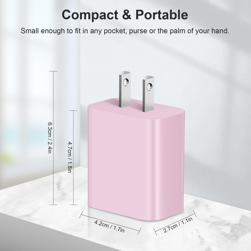 USB C Charger Block Charging Block Type C Charger 20W Wall Chargers 4 Pack for iPhone 16/16 Plus/16 Pro/16 Pro Max/iPhone 15/15 Pro/15 Pro Max/14/13/12 Pro/Samsung//Android(Black)