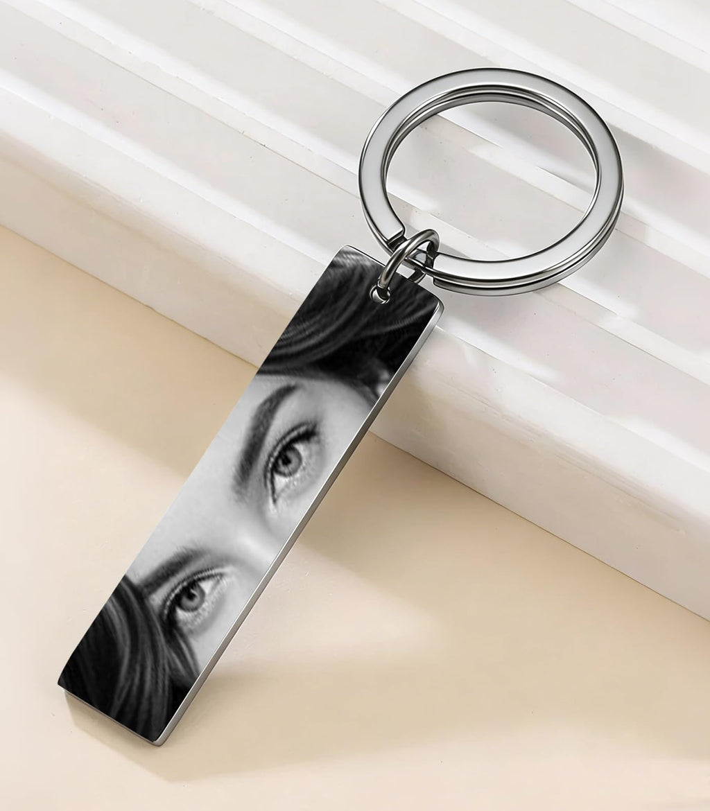 Customized Double-sided Keychain Stainless Steel Personalized Engraved Text Name Keychain Gifts for Men and Women