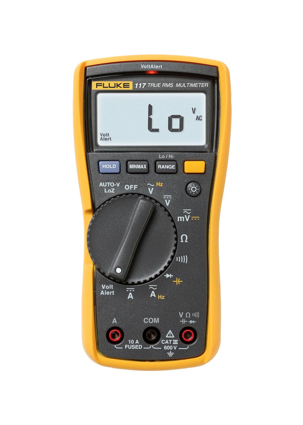 Fluke 117 Digital Multimeter, Non-Contact AC Voltage Detection, Measures Resistance/Continuity/Frequency/Capacitance/Min Max Average, Automatic AC/DC Selection, Low Impedance Mode | Non-Contact AC Voltage Detection, Measures Resistance/Continuity/Frequenc