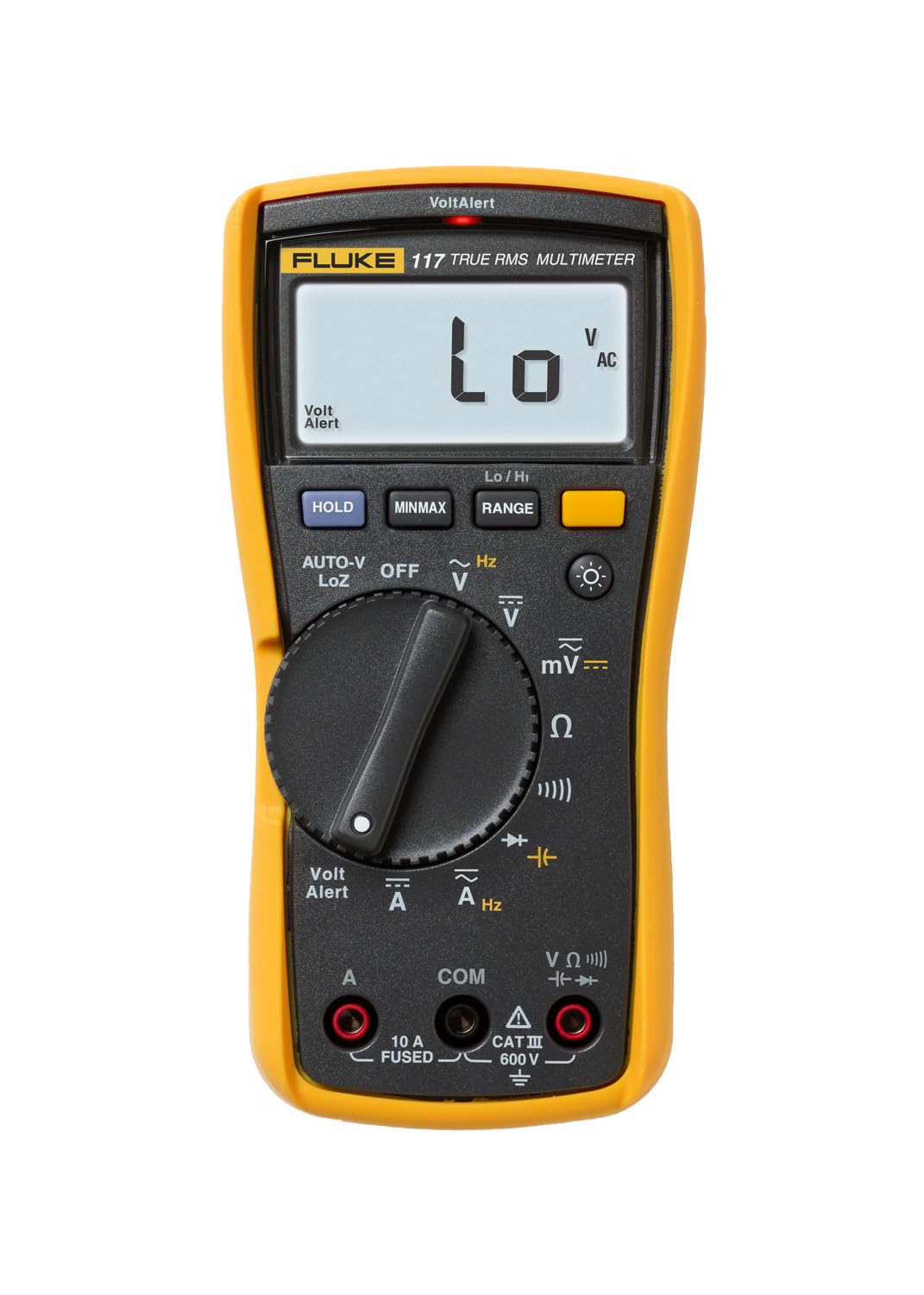 Fluke 117 Digital Multimeter, Non-Contact AC Voltage Detection, Measures Resistance/Continuity/Frequency/Capacitance/Min Max Average, Automatic AC/DC Selection, Low Impedance Mode | Non-Contact AC Voltage Detection, Measures Resistance/Continuity/Frequenc