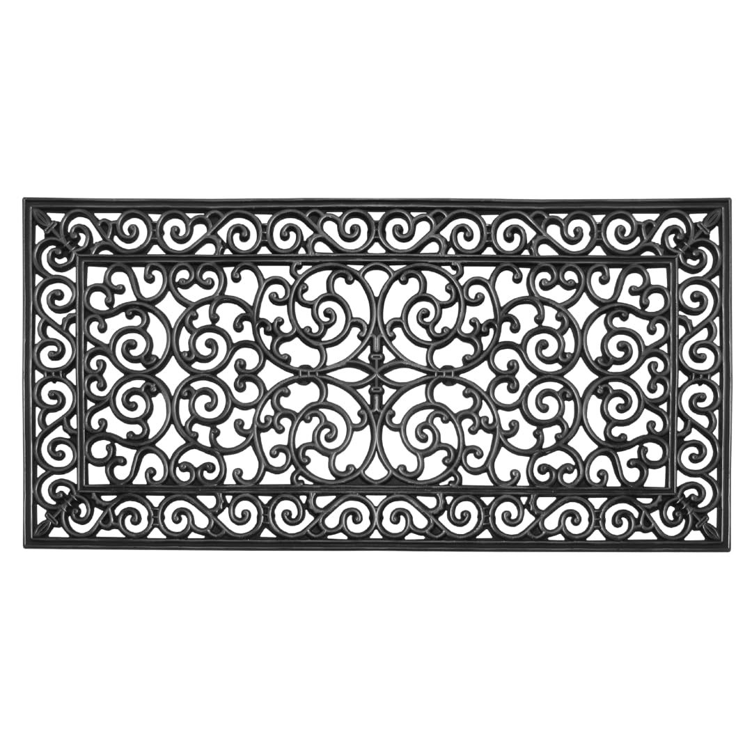 A1 Home Collections 19-LB Heavy Duty Rubber Doormat 24"×57" - Won't Blow Away | Outside Front Door Mat, Mud Dirt Scraper, Non-Slip Drainage Mat for Entryway Patio Garage, All-Weather, 100% Rubber Mats