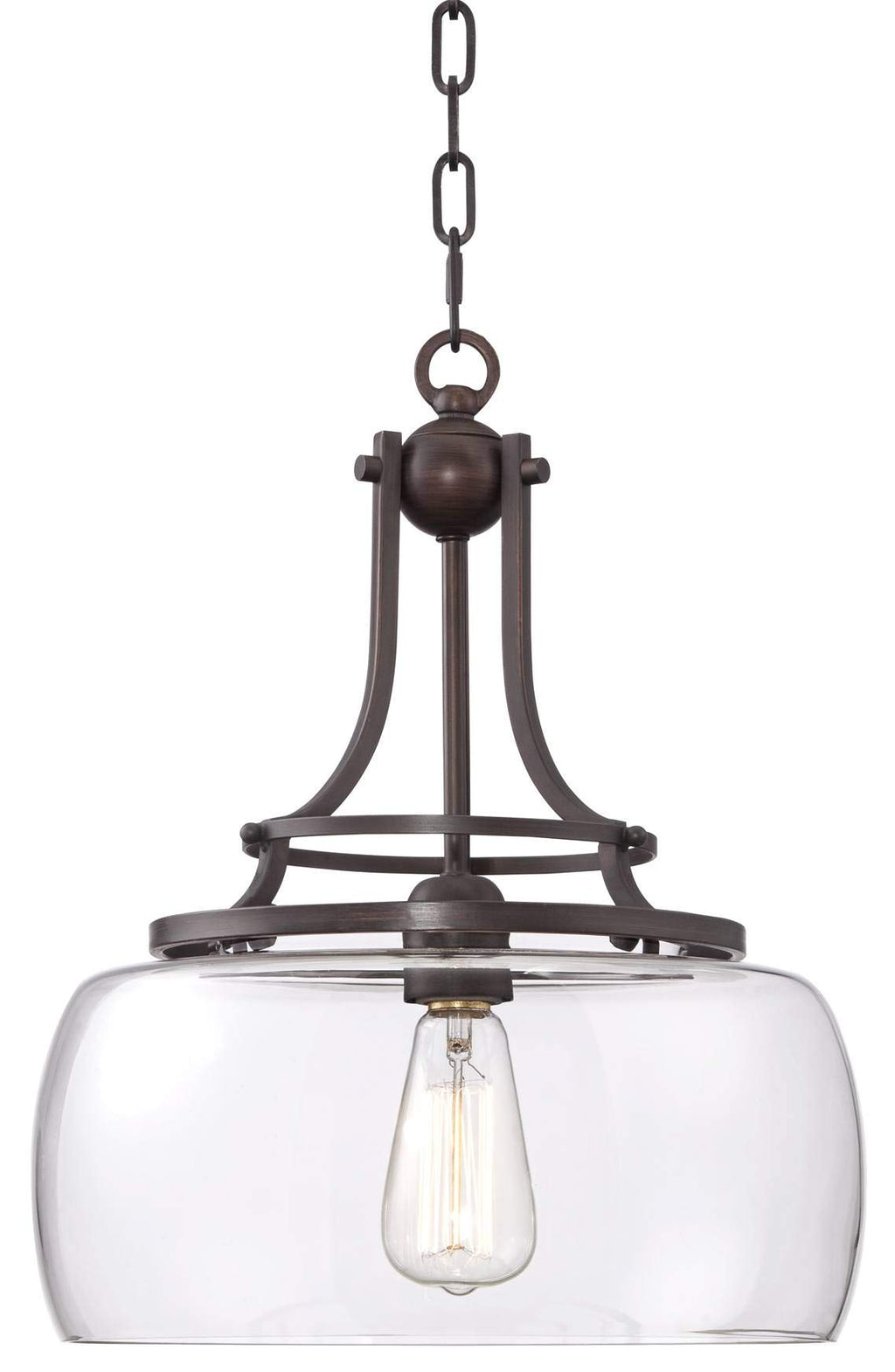 Franklin Iron Works Charleston Satin Nickel Pendant Chandelier 16" Wide Rustic Farmhouse Seeded Clear Glass LED 3-Light Fixture for Dining Room House Foyer Entryway Kitchen Bedroom Living Room
