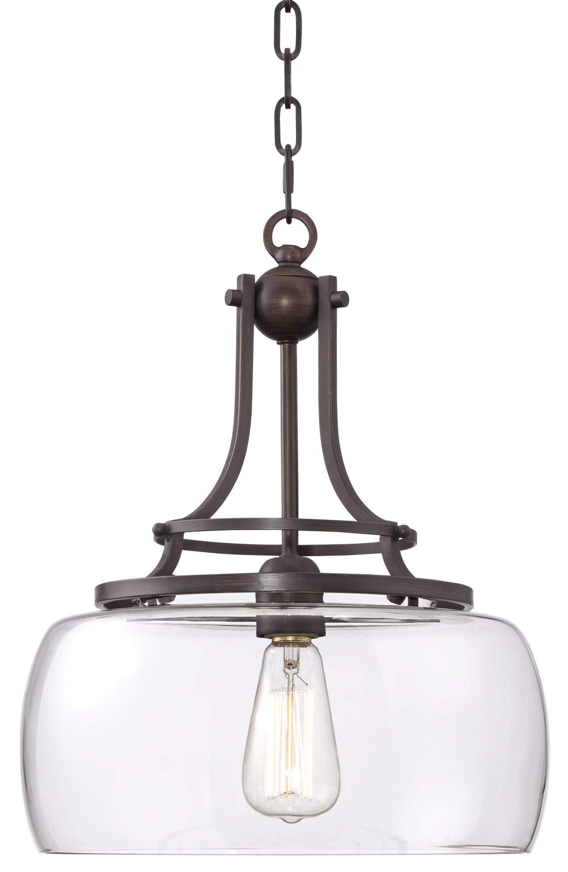 Franklin Iron Works Charleston Satin Nickel Pendant Chandelier 16" Wide Rustic Farmhouse Seeded Clear Glass LED 3-Light Fixture for Dining Room House Foyer Entryway Kitchen Bedroom Living Room