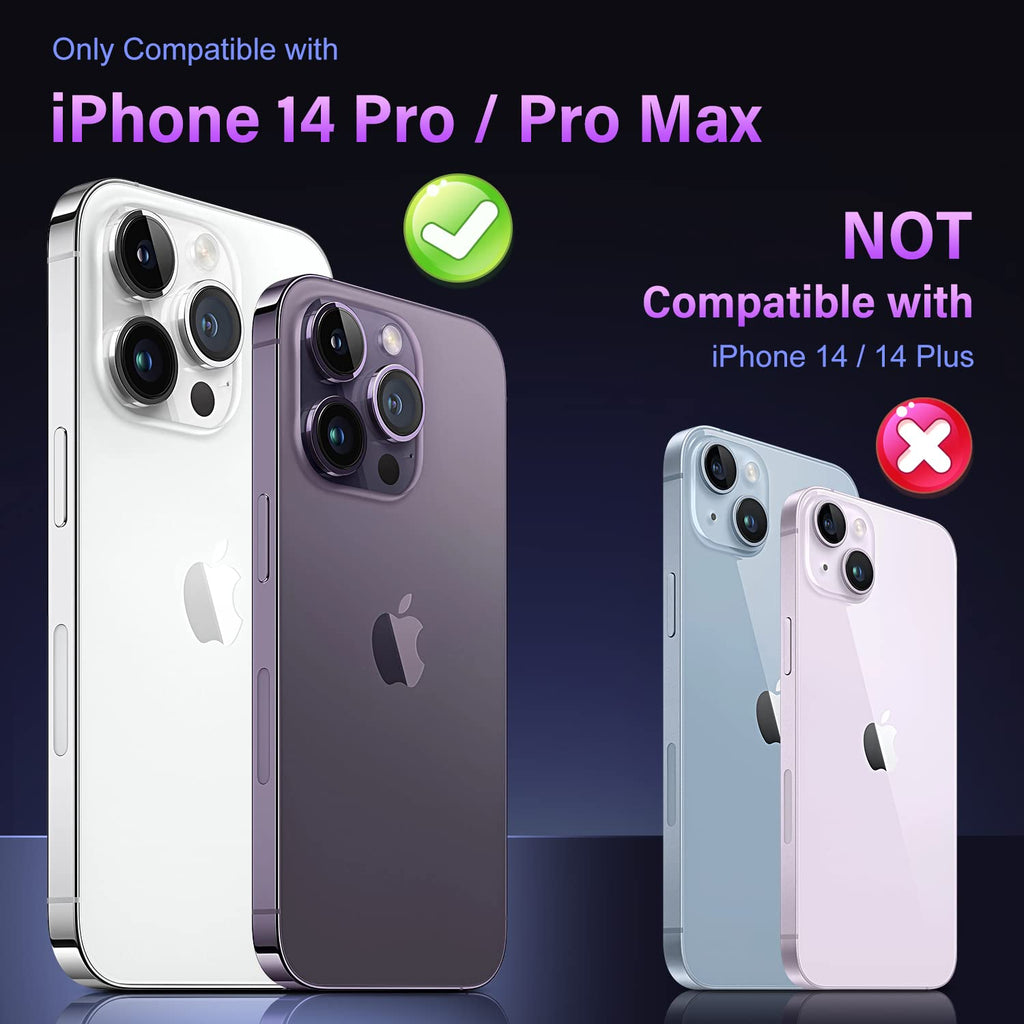 Uyiton Compatible with iPhone 17 Camera Lens Protector - [Not Easy to Break][Strong Adsorption][Case-Friendly] Metal Tempered Glass Rear Camera Screen Cover - Black
