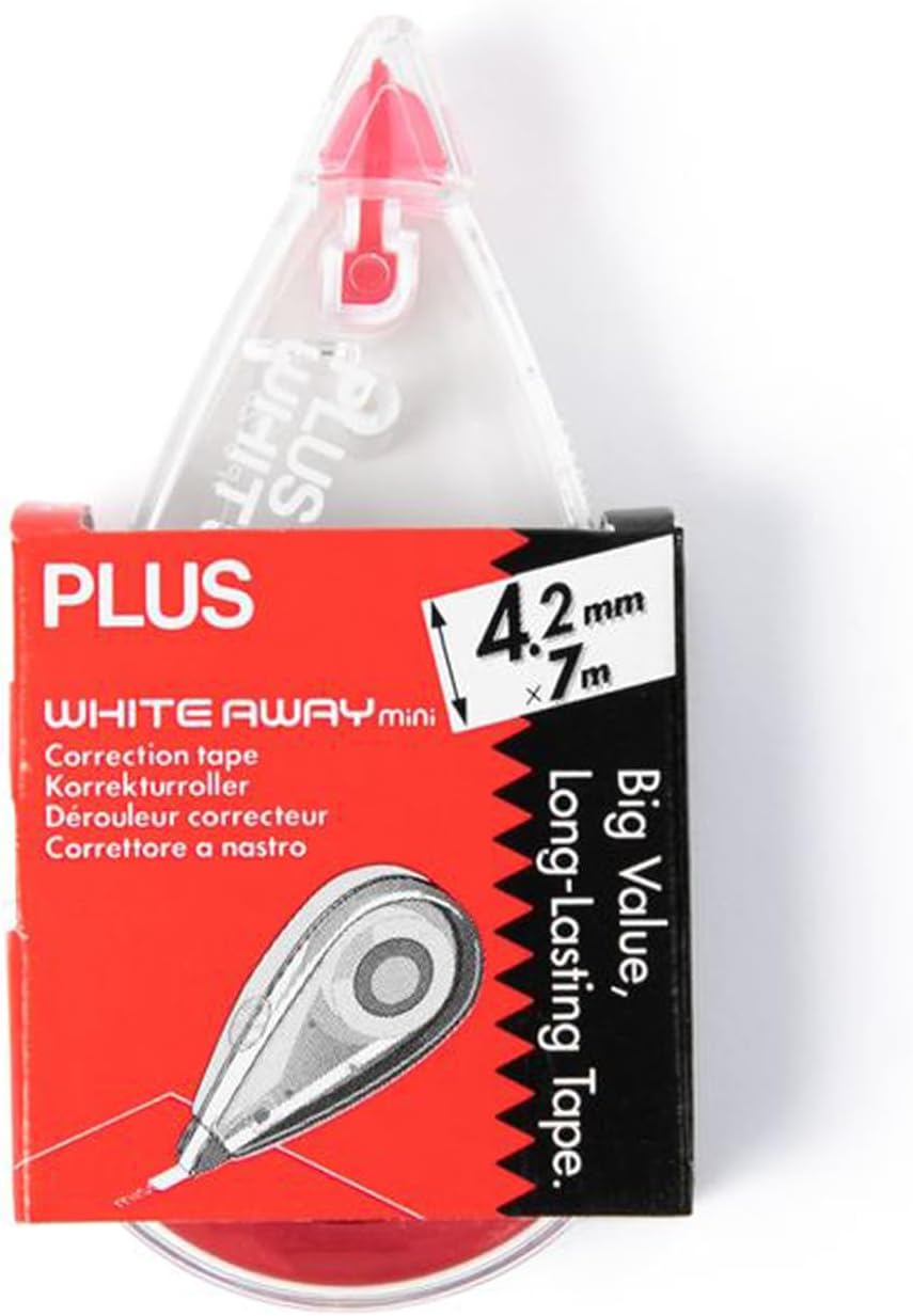 Plus Precision Correction Tape – 20-Pack, Smooth Instant Coverage, No Drying Time, 5/32” (4.2mm) Width x 23 ft (7m) Length, Clean & Accurate Error Correction