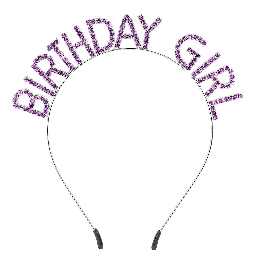 AOPRIE Birthday Girl Headband - Baroque Tiara for Women & Girls, Princess Crown Rhinestone Accessory
