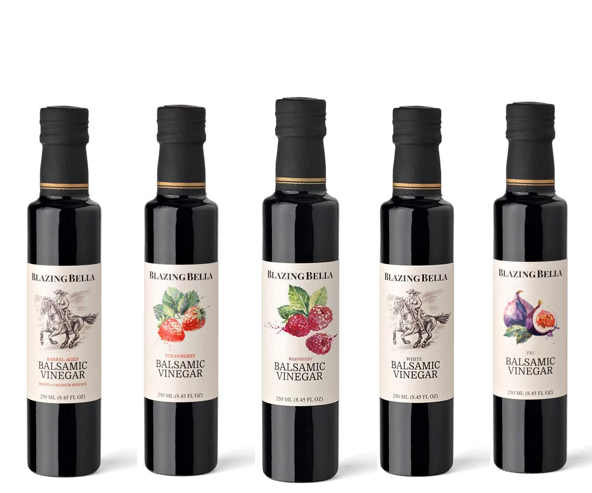 Blazing Bella Barrel Aged Balsamic Vinegar of Modena, Italy – Thick, Rich & Naturally Sweet – Premium Traditional Italian Balsamic – 8.45 fl oz (250ml)