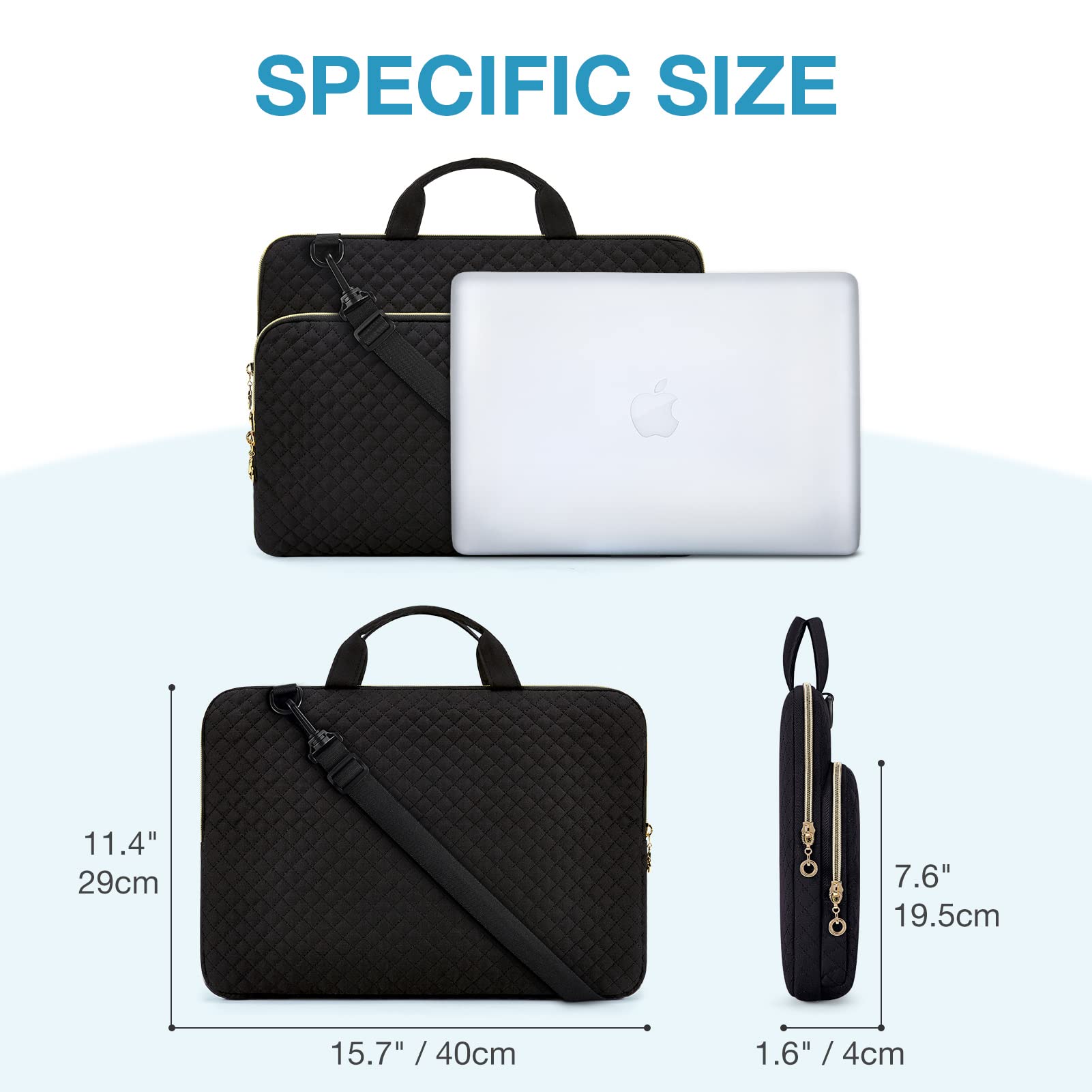 BAGSMART Laptop Case Compatible with 13-13.3 inch Notebook,Compatible with MacBook Pro 14 Inch,MacBook Air,Protective Carrying Bag with Pocket,Handles, Beige