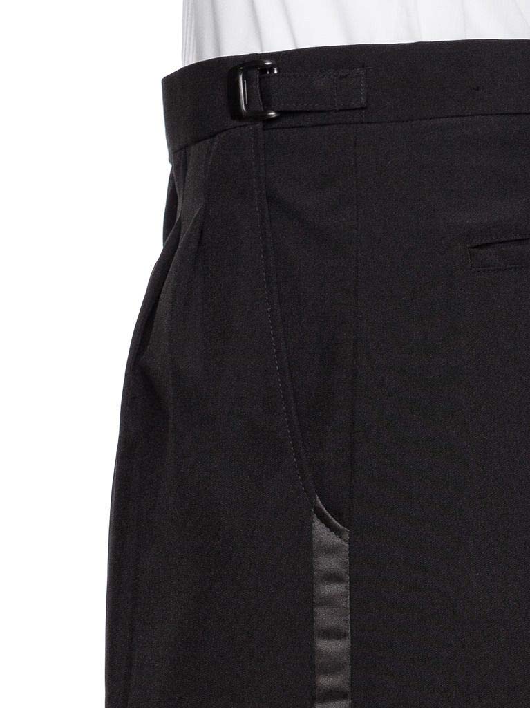 RGM Tuxedo Pants for Men with Satin Side Stripe – Classic Formal Dress Pants Ideal for Weddings, Black Tie Events & Parties