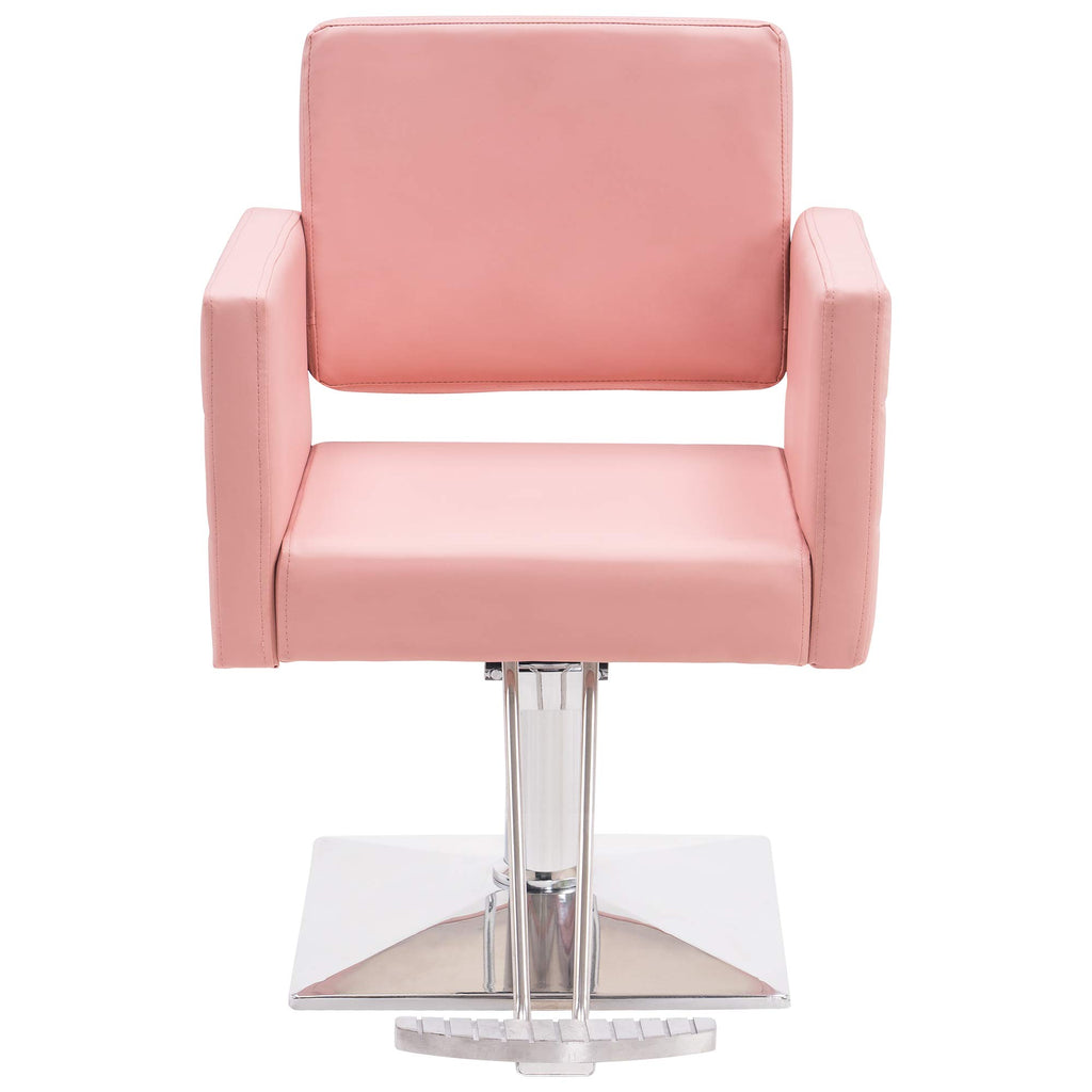 BarberPub Salon Chair for Hair Stylist, Hydraulic Stylist Chair, Adjustable Height, PVC Leather, 360 Degrees Swivel, Barbershop, Home Salon, Adult 8821 (Black)