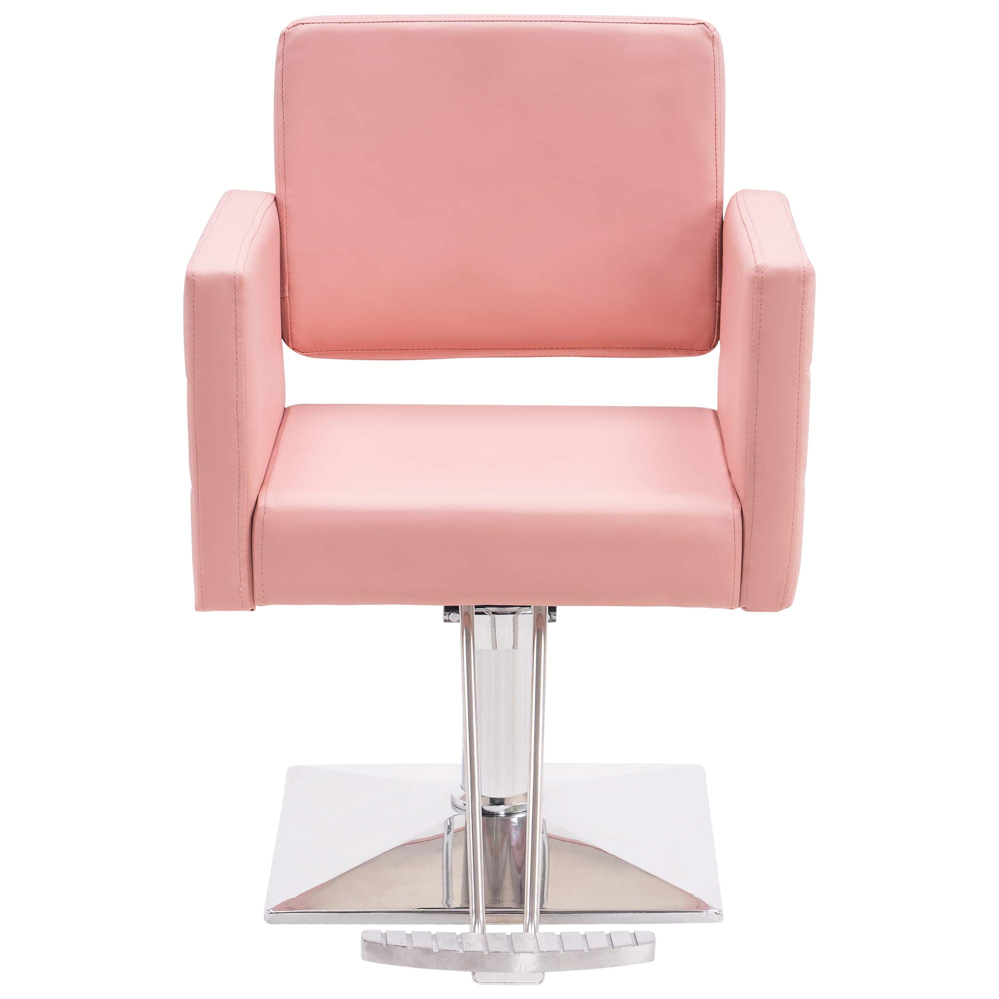 BarberPub Salon Chair for Hair Stylist, Hydraulic Stylist Chair, Adjustable Height, PVC Leather, 360 Degrees Swivel, Barbershop, Home Salon, Adult 8821 (Black)