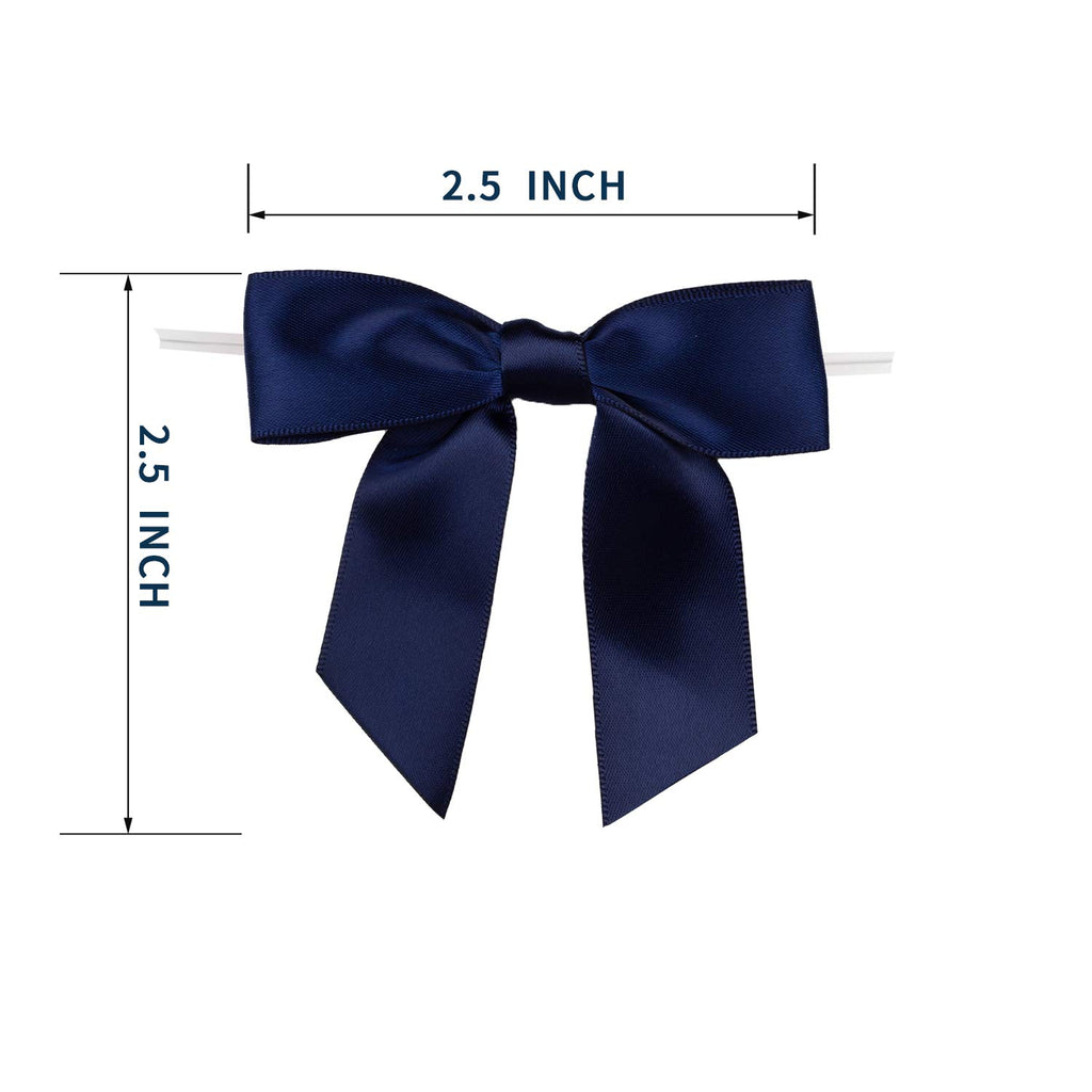 7Rainbows 50pcs Boutique 1.5" Black Satin Ribbon Mini Bows for Craft Sewing Scrapbooking Wedding and Gift Wrapping