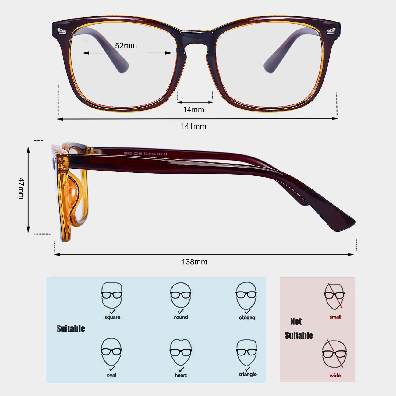 MAXJULI Blue Light Blocking Glasses,Computer Reading/Gaming/TV/Phones Glasses for Women Men(Transparent)