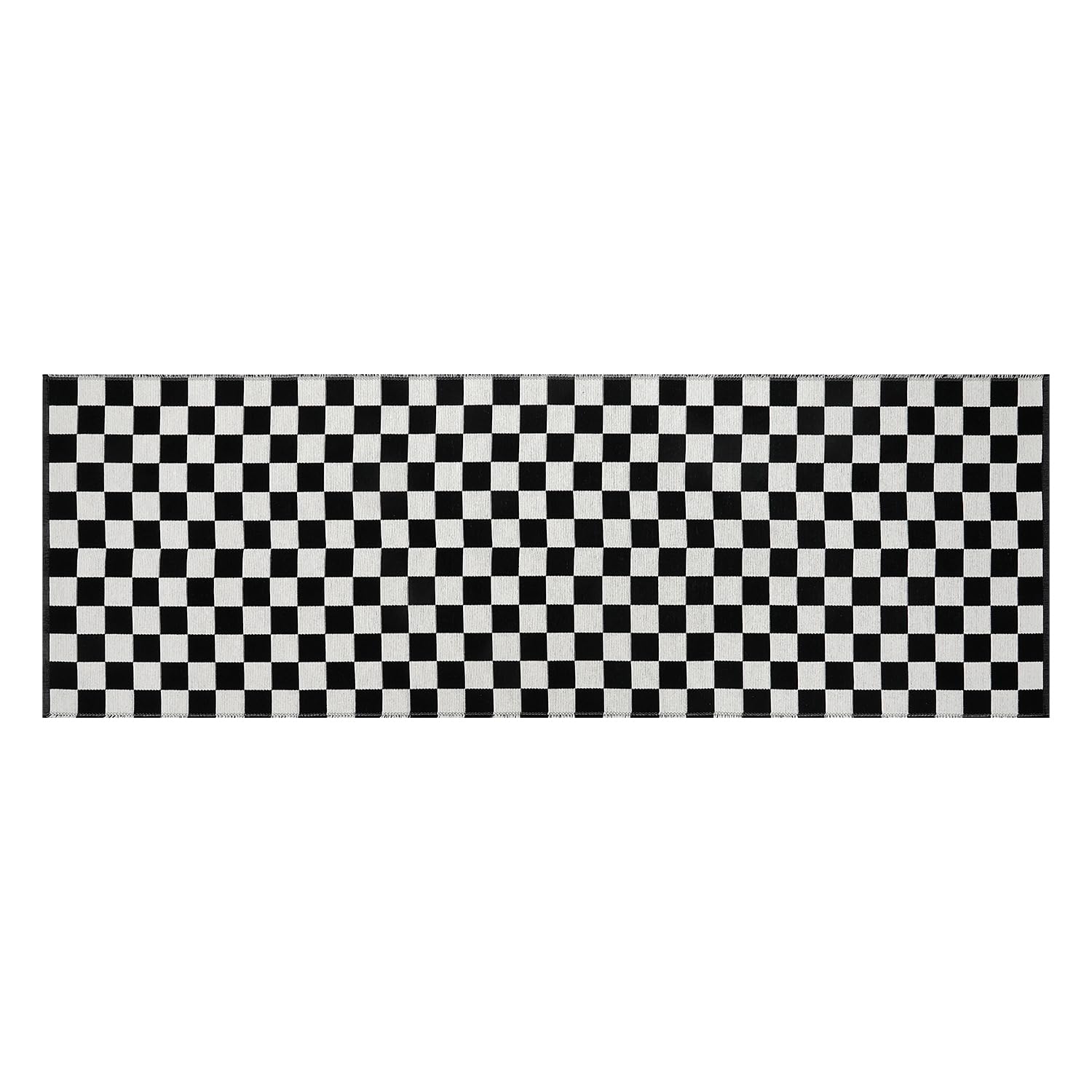 Seavish Checkered Rug, 2x3 Ft Black and White Moroccan Checkerboard Rug Washable Cotton Woven Washable Outdoor Rugs Reversible Floor Mat for Front Door Bedroom Entryway Kitchen Entryway