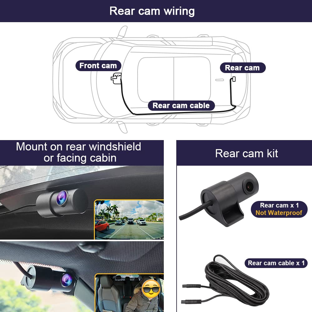 Fitcamx Front 2K+Rear 1080P Dash Cam Adapts for Toyota Corolla 2023-2026 Sedan Hybrid Hatchback, OEM Style, Dual HD Video, Built-in WiFi & APP, Loop Recording, G-Sensor, Easy to Set, 64GB Card
