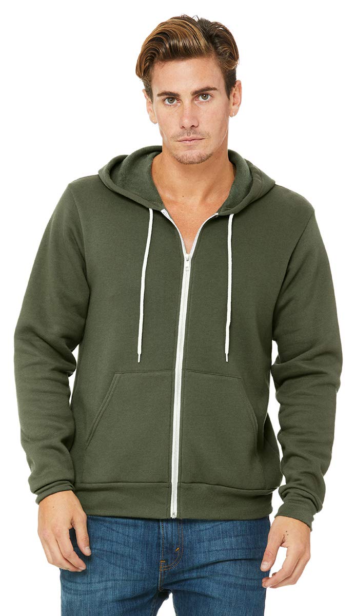 Bella & Canvas Men's 3739 Unisex Poly-Cotton Fleece Full-Zip Hoodie