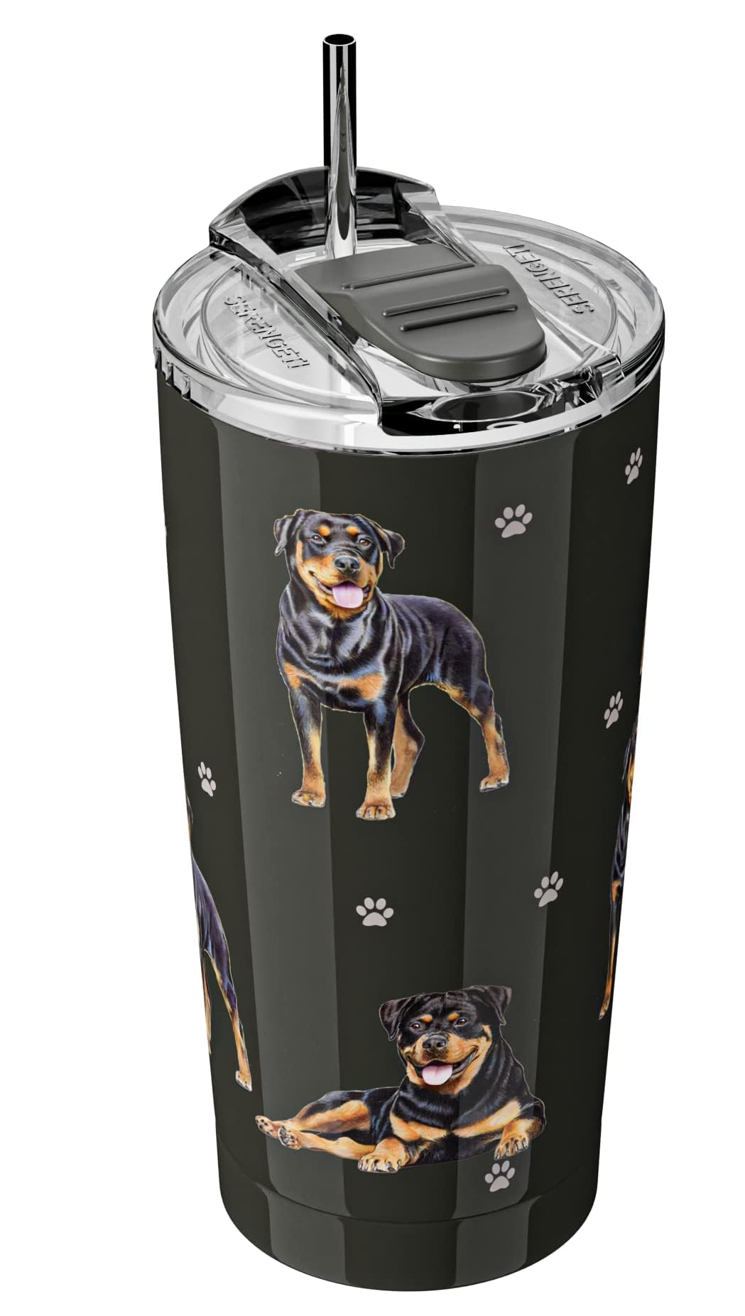 SERENGETI Australian Shepherd 20 Oz. Stainless Steel, Vacuum Insulated Tumbler with Spill Proof Lid - 3D Print - Insulated Travel mug for Hot or Cold Drinks (Australian Shepherd Tumbler)